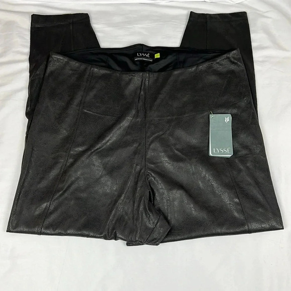 LYSSE New‎ Women’s 3X Pull-on Black Buffed Suede Seamed Legging - Picture 2 of 12
